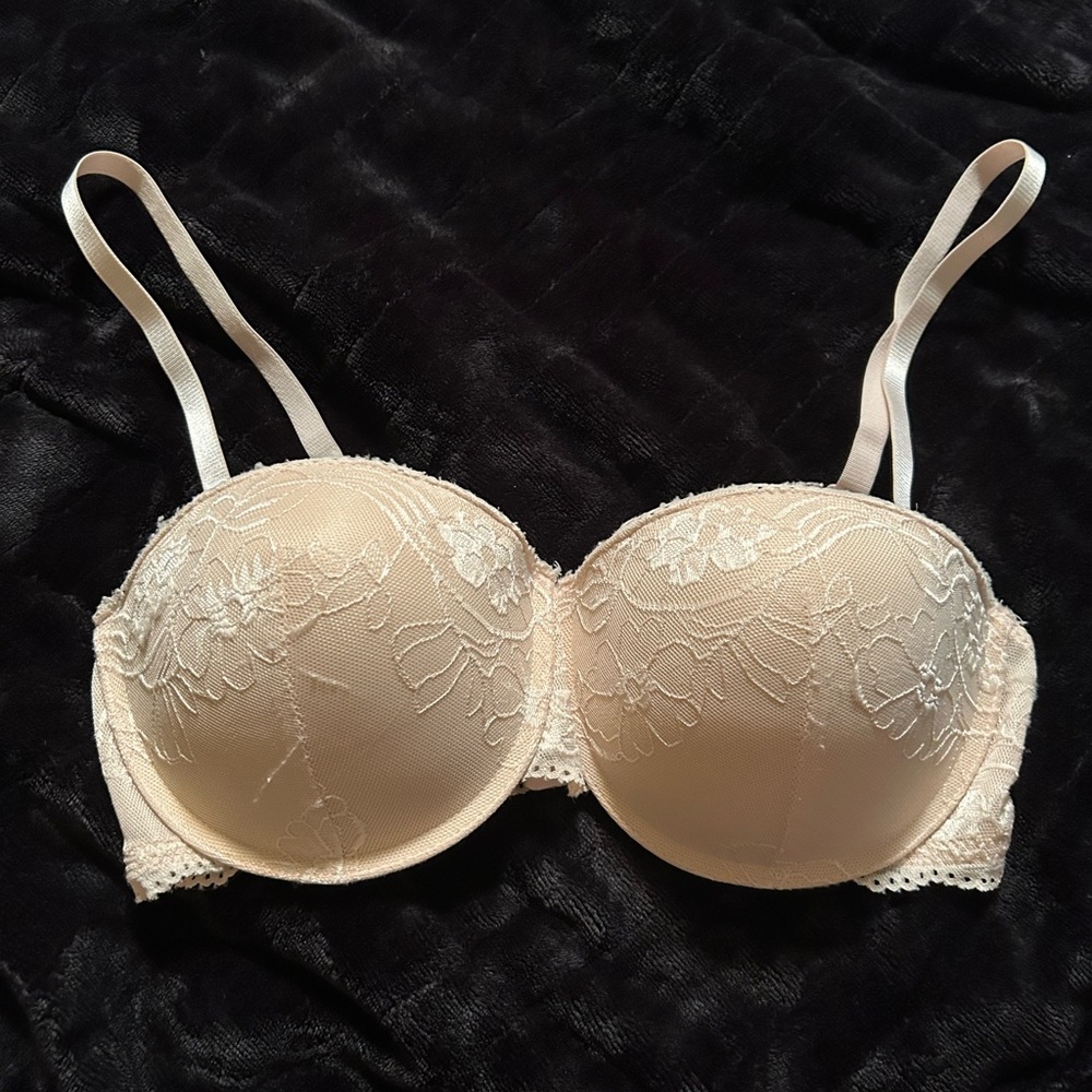 George Cream Lace Padded Bra Size 38B